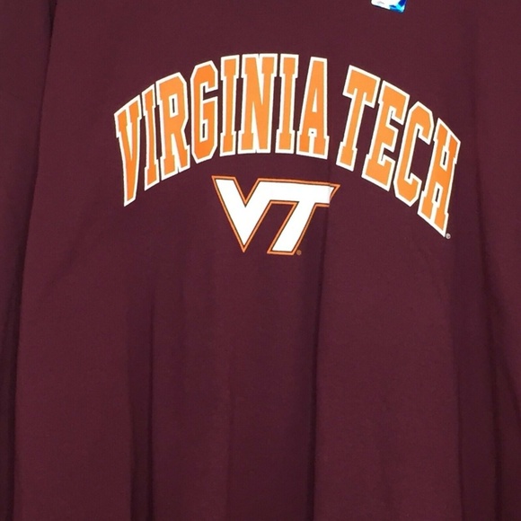 Virginia Tech Crew Neck T-Shirt Long Sleeve - Picture 2 of 6